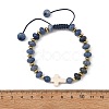 Natural & Synthetic Mixed Gemstone Rondelle Braided Bead Bracelets for Women BJEW-JB14385-5