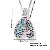 Brass Pave Colorful Cubic Zirconia Letter Pendant Box Chain Necklaces NU0575-27-1