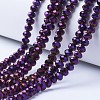 Electroplate Transparent Glass Beads Strands X-EGLA-A034-T8mm-UA06-1