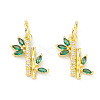 Rack Plating Brass Pave Cubic Zirconia Charms KK-G464-08G-2
