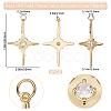 5Pcs Brass Micro Pave Clear Cubic Zirconia Pendants ZIRC-BBC0002-12-2
