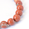 Natural Red Jasper Round Bead Strands X-G-E334-6mm-27-5