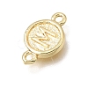 Brass Disc with Initial Links Connector Charms KK-E802-36G-M-2