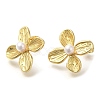 Flower Rack Plating Brass Stud Earrrings EJEW-L097-25G-2