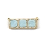 Brass Micro Pave Clear Cubic Zirconia Connector Charms CU-CBA30E8-01G-A-2