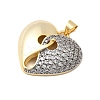 Brass Micro Pave Clear Cubic Zirconia Pendants KK-H519-14B-GP-2