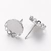 Brass Stud Earring Settings KK-I003-P-NF-2