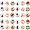 30Pcs 3 Styles Round with Christmas Theme Pattern Silicone Focal Beads SIL-SC0002-97A-1
