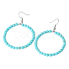 Fashionable Natural Turquoise Hoop Earrings for Women KJ9273-2-1