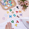 48Pcs 12 Constellations Polyester Iron on Sew on Patches PATC-CY0003-98-3