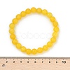 Natural Yellow Jade Bead Stretch Bracelets BJEW-K212-B-038-5