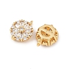 Brass Micro Pave Clear Cubic Zirconia Charms KK-G544-07G-04-2