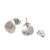 Non-Tarnish 304 Stainless Steel Oval Stud Earring Findings X-STAS-R063-39-2