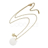 Summer Beach Brass Cubic Zirconia Sea Animal Pendant Necklaces for Women NJEW-B118-03G-01-2