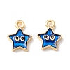 Rack Plating Eco-friendly Brass Enamel Charms KK-D073-01G-05-NR-2