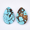 Assembled Natural Bronzite and Synthetic Turquoise Pendants G-S329-076-2