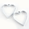 Rack Plating Alloy Heart Open Back Bezel Pendants X-PALLOY-S047-12D-FF-1