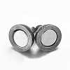 Round Brass Magnetic Clasps with Loops MC019-B-4