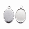Tarnish Resistant 304 Stainless Steel Pendant Cabochon Settings X-STAS-H383-12P-2