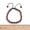 Adjustable Natural Red Jasper and Non-magnetic Synthetic Hematite Braided Bead Bracelets BJEW-Z090-01M-5