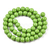 Opaque Solid Color Glass Beads Strands GLAA-T032-P8mm-06-3