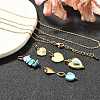 Synthetic Turquoise & Shell Heart Pendant & Necklaces & Bracelets Sets SJEW-Q002-04G-5