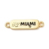 Beach Theme Rack Plating Brass Rectangle Connector Charms KK-P261-08A-G03-1