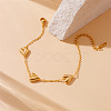 Heart Stainless Steel Pendant Necklaces & Link Bracelets Sets WGCB0A8-01-2