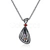 Fashion Brass Micro Pave Cubic Zirconia Pendant Necklaces NJEW-BB34096-1