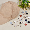 32 Sets 8 Colors Polyester Covered Iron Buttons BUTT-BC0001-12A-5