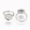 Tarnish Resistant Adjustable 304 Stainless Steel Finger Rings Components STAS-L193-P-12mm-2