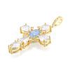 Brass Micro Pave Clear Cubic Zirconia Pendants KK-N227-108C-3