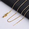 Adjustable Electroplate Brass Venetian Chain Necklaces MAK-L028-02G-2