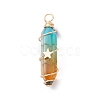 2Pcs 2 Style Two Tone Glass Double Terminated Point Beads Pendants Set PALLOY-JF02538-01-3