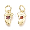 Brass Micro Pave Cubic Zirconia Pendants KK-P187-08B-G-2