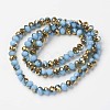 Electroplate Opaque Glass Beads Strands EGLA-A034-P6mm-O11-2