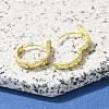 Brass Clear Cubic Zirconia Hoop Earrings EJEW-M047-16G-3