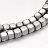 Cube Electroplate Non-magnetic Synthetic Hematite Beads Strands X-G-P110-03G-2
