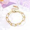 304 Stainless Steel Paperclip Chain Bracelets for Women Men BJEW-A048-01G-1