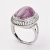 Natural Amethyst Finger Rings RJEW-P122-05-2