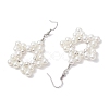 Star ABS Plastic Imitation Pearl Beaded Dangle Earrings EJEW-JE06329-4