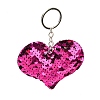 PVC Reflective Sequin Heart Pendant Keychain KEYC-L033-01P-03-1