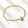 Christmas Brass Micro Pave Cubic Zirconia Link Bracelets LS-BJEW-K289-01B-G-3