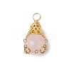Natural Rose Quartz Pendants PALLOY-JF03396-01-1