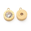 304 Stainless Steel Rhinestone Charms X-STAS-Z009-17G-2