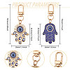 8Pcs 4 Style Alloy Enamel Turkish Evil Eye Pendant Decoration KEYC-GL0001-07-2