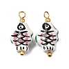 Handmade Porcelain Pendants PR-CBA0027-03G-04-1