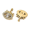 304 Stainless Steel Micro Pave Cubic Zirconia Charms STAS-K302-01B-G-2