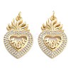 Brass Pave Cubic Zirconia Pendants KK-U009-10B-G-1