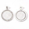 Alloy Pendant Cabochon Settings X-PALLOY-S107-005S-RS-2